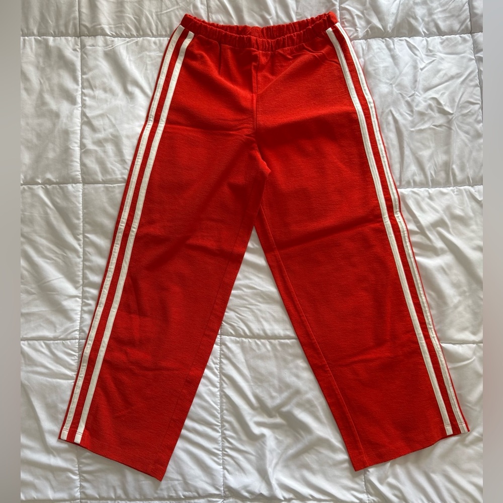 Terry cloth striped sweat pants